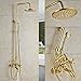 ZCYXQR Sistema Doccia Oro Vasca da Bagno Rubinetto per Doccia a Pioggia Ottone 8 Soffione Doccia Miscelatore per Vasca Miscelatore per Doccia a Doppia Maniglia Reggiseno (Doccia Domestica)