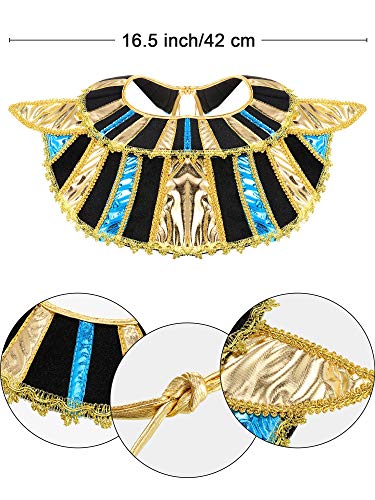 SATINIOR Egyptian Costume Accessory Includes Egyptian Belt Collar Wristbands, Multicoloured, Medium - Thumbnail 3