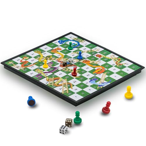 Juego de mesa Serpientes y Escaleras con tablero plegable miniatura 1