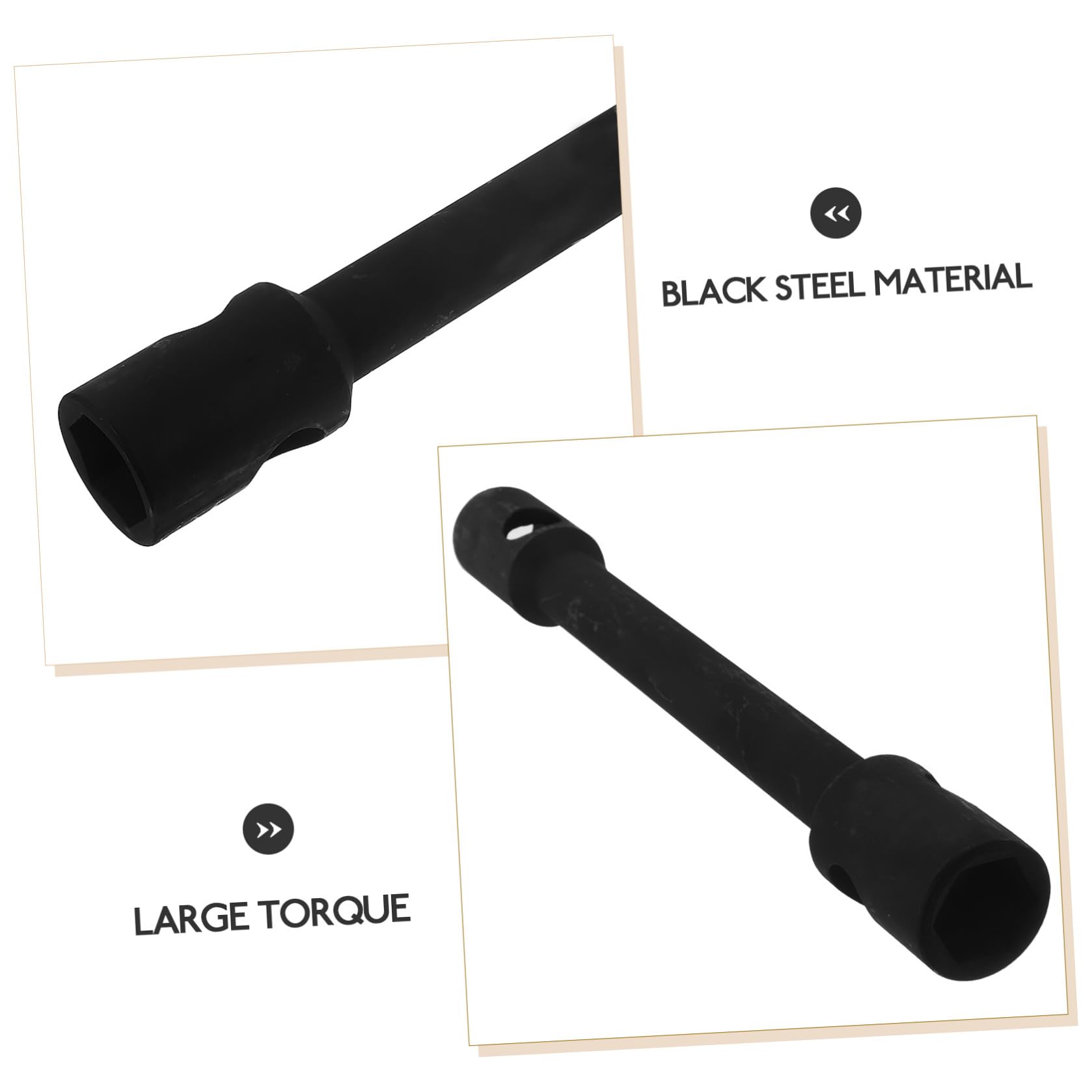 GLEAVI Clé à Douille Double en Acier Noir pour Démontage et Montage de Pneus Voiture, Outil Léger et Pratique pour Réparation Automobile