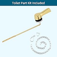 Vista 5 de Hygie Rinse Manija de Inodoro de Metal con Palanca de Descarga de Reemplazo, Manija Universal de Inodoro de Montaje Frontal con Cadenas de Aleta