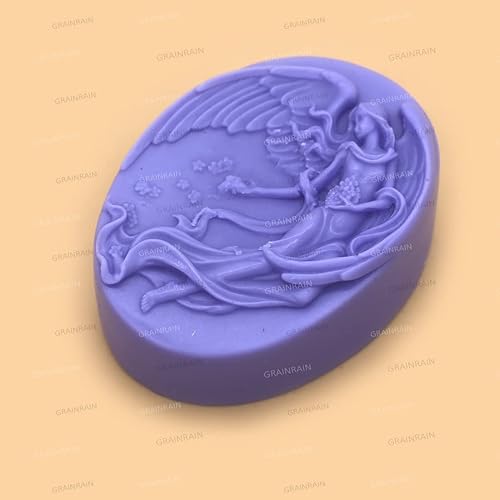 Miniatura 5 de GRAINRAIN Artcraft 12002 - Moldes de jabón ovalados de silicona para hacer velas de hadas, para proceso frío, derretido y vertido