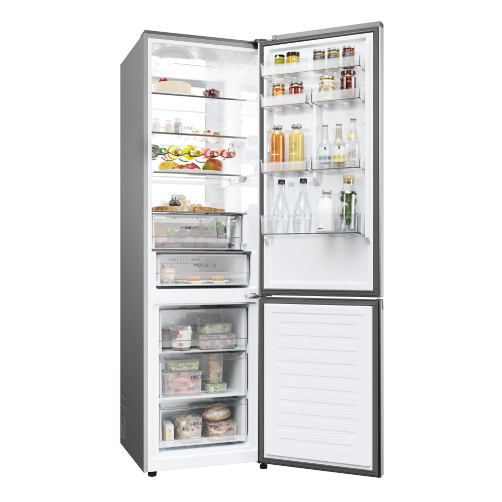Haier HDPW7620AANPK - Frigorifero combinato, 409 Litri, No Frost, Inox, Classe energetica A
