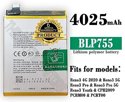Image of Original BLP755 Battery for Oppo Reno 3 Pro CPH2035, CPH2037, CPH2036 Battery with 6 Months Warranty**(for Oppo Reno 3 Pro CPH2035)