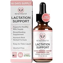 Benevolent Lactation Support Liquid Drops for Mothers Fast-Absorbing Breastfeeding Supplements with Fenugreek & Moringa Supports Healthy Milk Supply Alcohol-Free, Sugar-Free, Non-GMO, 60 Serving