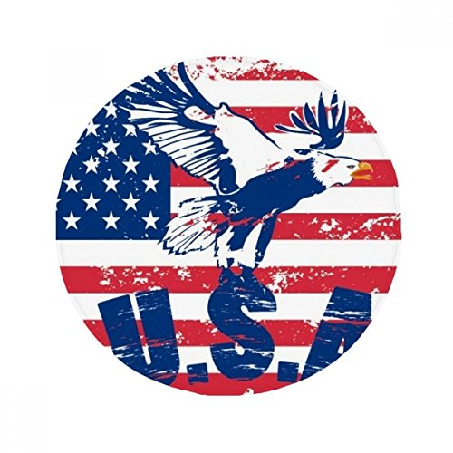 Tapis de sol drapeau Amérique aigle rond 80cm polyvalent