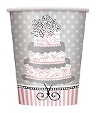 9oz Elegant Wedding Paper Cups, 8ct