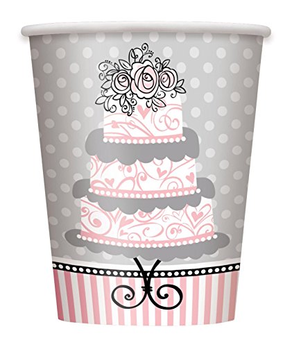 9oz Elegant Wedding Paper Cups, 8ct