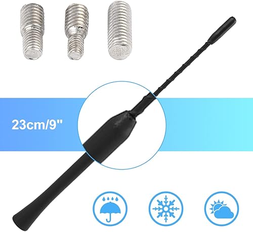 Miniatura 3 de X AUTOHAUX 9 "Universal Car Radio AM FM Antena Antena Flexible Antena Antena 8.7 in Antena de Radio Booster Señal de techo Mast Reemplazo Negro