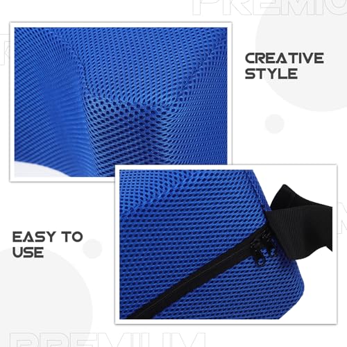 Appui-tête fauteuil roulant en mousse réglable, coussin de posture et confort bleu