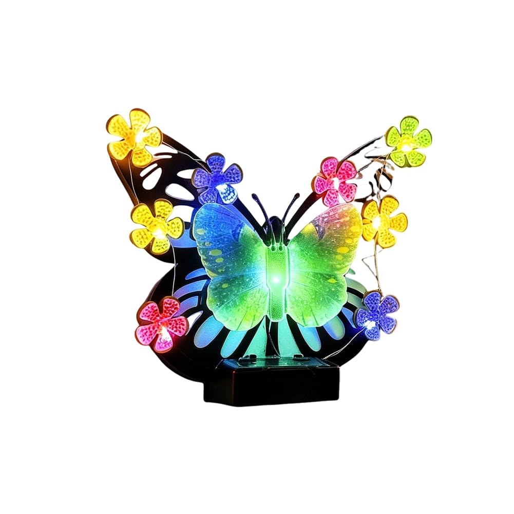 Luces decorativas de mariposa solares para iluminar paredes oscuras de patios