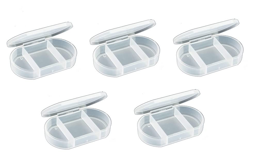 Aktive Life Travel Pill Box Organizer with Compartment Medicine Storage Dispenser - Pack of 5