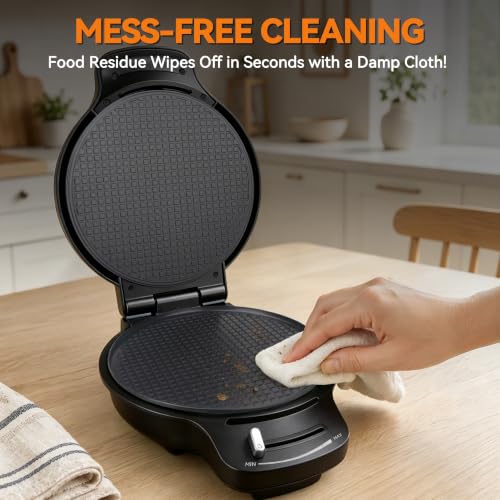 Image of Baker's Friend Waffle Cone Maker Machine with Browning Control, 7.5 inch Ice Cream Cone Maker, Cone Roller & Bowl Press Included,Thin Waffle Maker Crispy, Nonstick Waffle Bowl Maker,Graphite