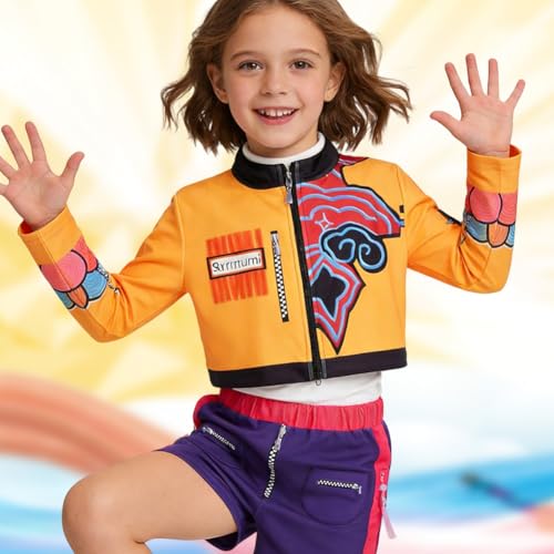 Piashow Costume pour enfant 3 pièces Anime Cosplay avec veste, débardeur, short, pour Halloween, anniversaire, Noël, carnaval, fête (120) – vue 6