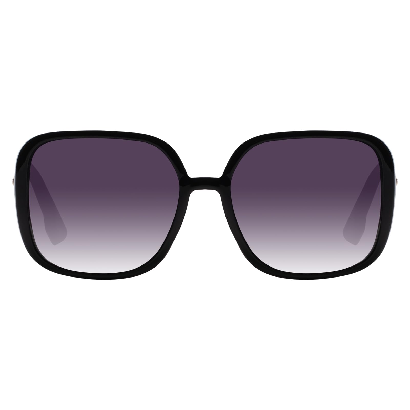 KAEOISFU Oversized Square Frame Reading Sunglasses Women, Black-gray Lens