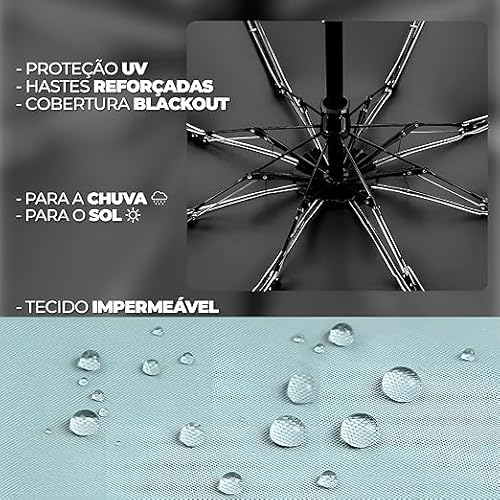 Guarda chuva de Bolso Ultra Compacto e Versátil – Mini Guarda-chuva Dobrável com Proteção UV, Leve e