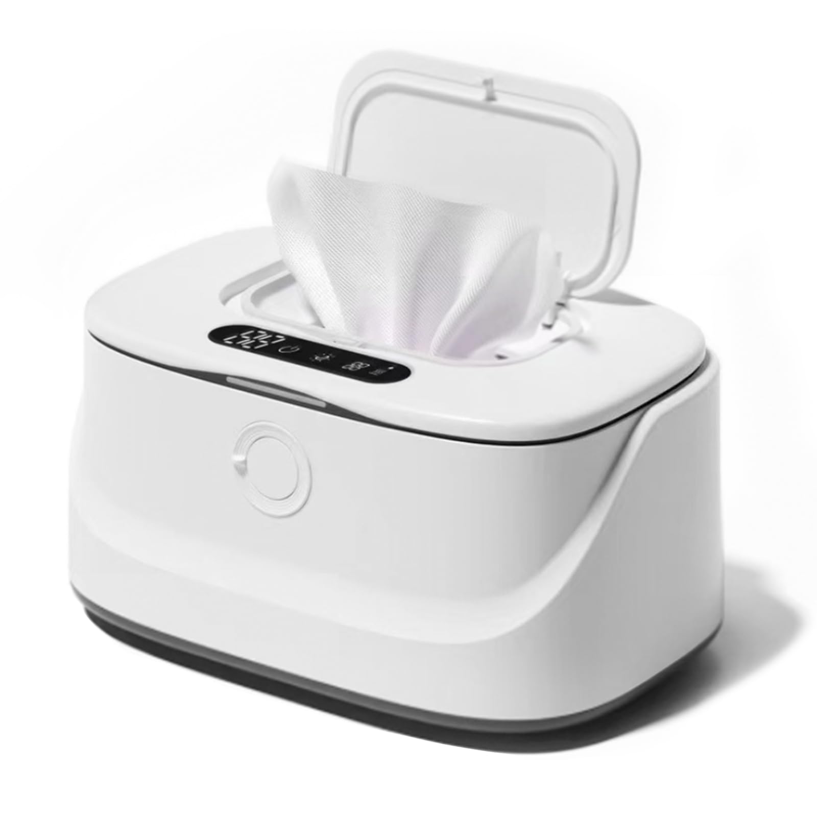 Baby-Feuchttuchwärmer, 3 Heizstufen & Nachtlicht, USB-C Baby Feuchttücher Heatsbox Schnell Erwärmender Feuchttücher Wärmer, Tragbarer Wipes Heizbox für Auto, Babyzimmer, Reisen (22×14×11 cm)