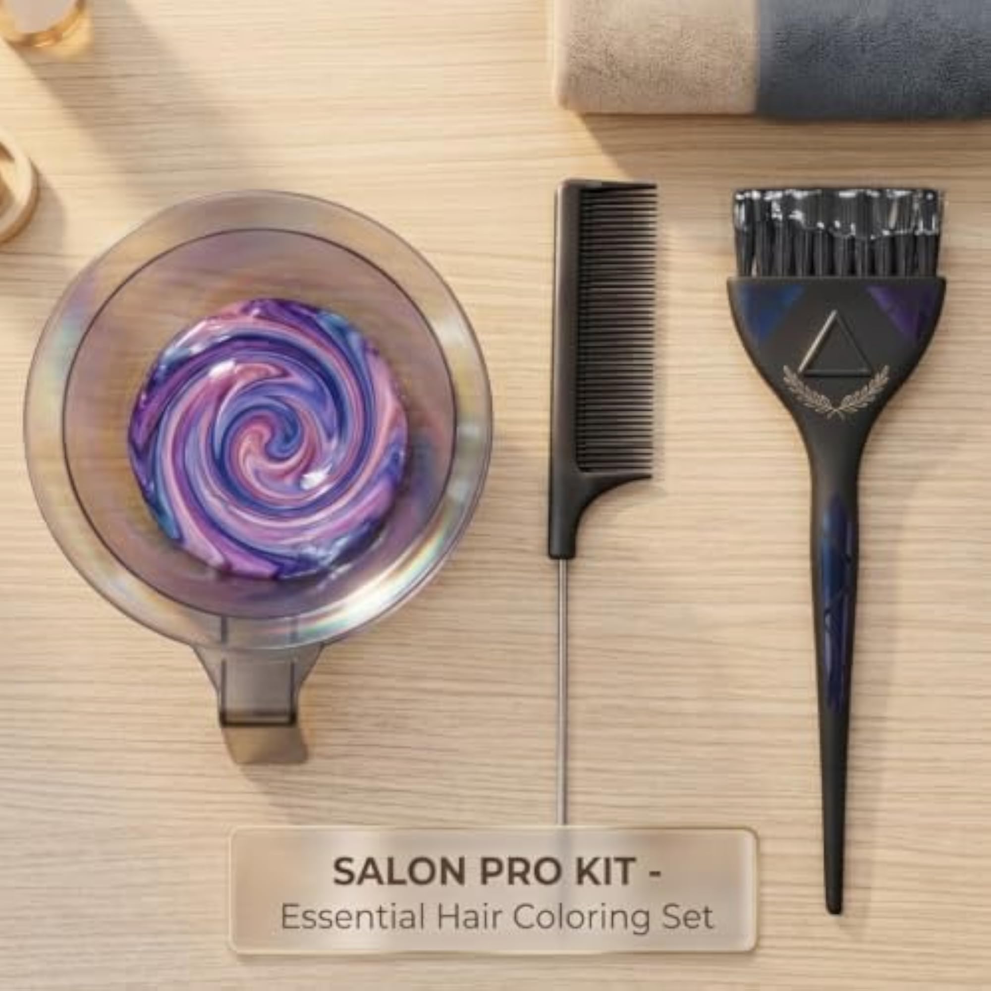 3-Piece Hair Coloring Brush and Mixing Bowl Kit