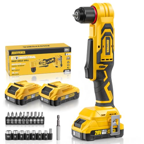 ALLOYPOWER angle drill with two 2.0Ah batteries and charger — the only complete kit among the six