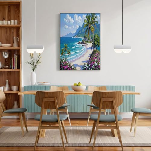 Lienzos decorativos de playa hawaiana de 60x80cm para transformar tu dormitorio grande