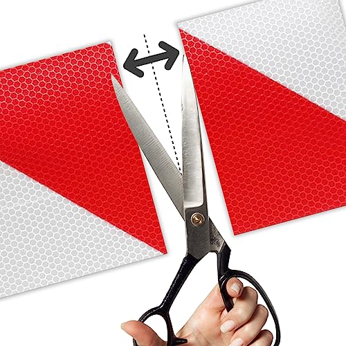 STROBO DIN 30710 Kfz Warnmakierung als Folie 141mm x 564mm selbstklebend reflektierend 2x Rechtsweisend 2x Linksweisend