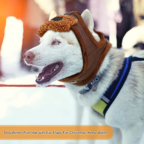2 Pieces Dog Hat with Ear Flaps Dog Winter Warm Hat Pet Fleece Trapper Cap with Adjustable Chin Strap for Small Dogs… - Image 6