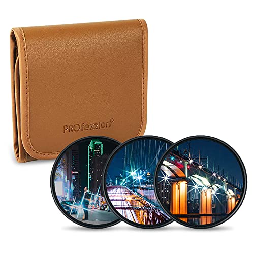 PROfezzion Sternfilter 58mm Star Filter Starburst 3 Stück für Canon EOS 4000D 2000D 1300D 1200D 850D 800D 760D 750D 700D 650D 600D 550D 500D 250D 200D...