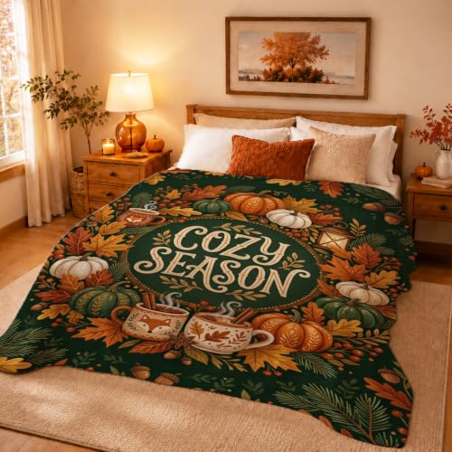 Manta de calabazas cobija mullida decorativa cama sofá 60x80 verde 4
