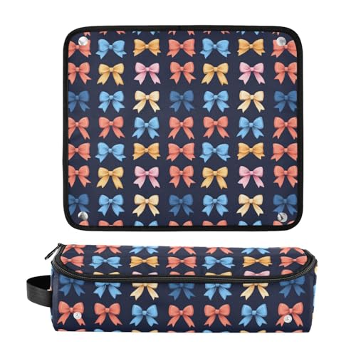 Bolsa organizadora para herramientas de cabello con diseño de lazos de mármol, resistente al calor, para planchas y rizadores, portátil para viajes miniatura 3