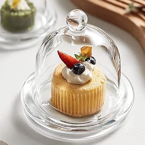 eKsdf Mini bandeja para tarta con campana de cristal Cover