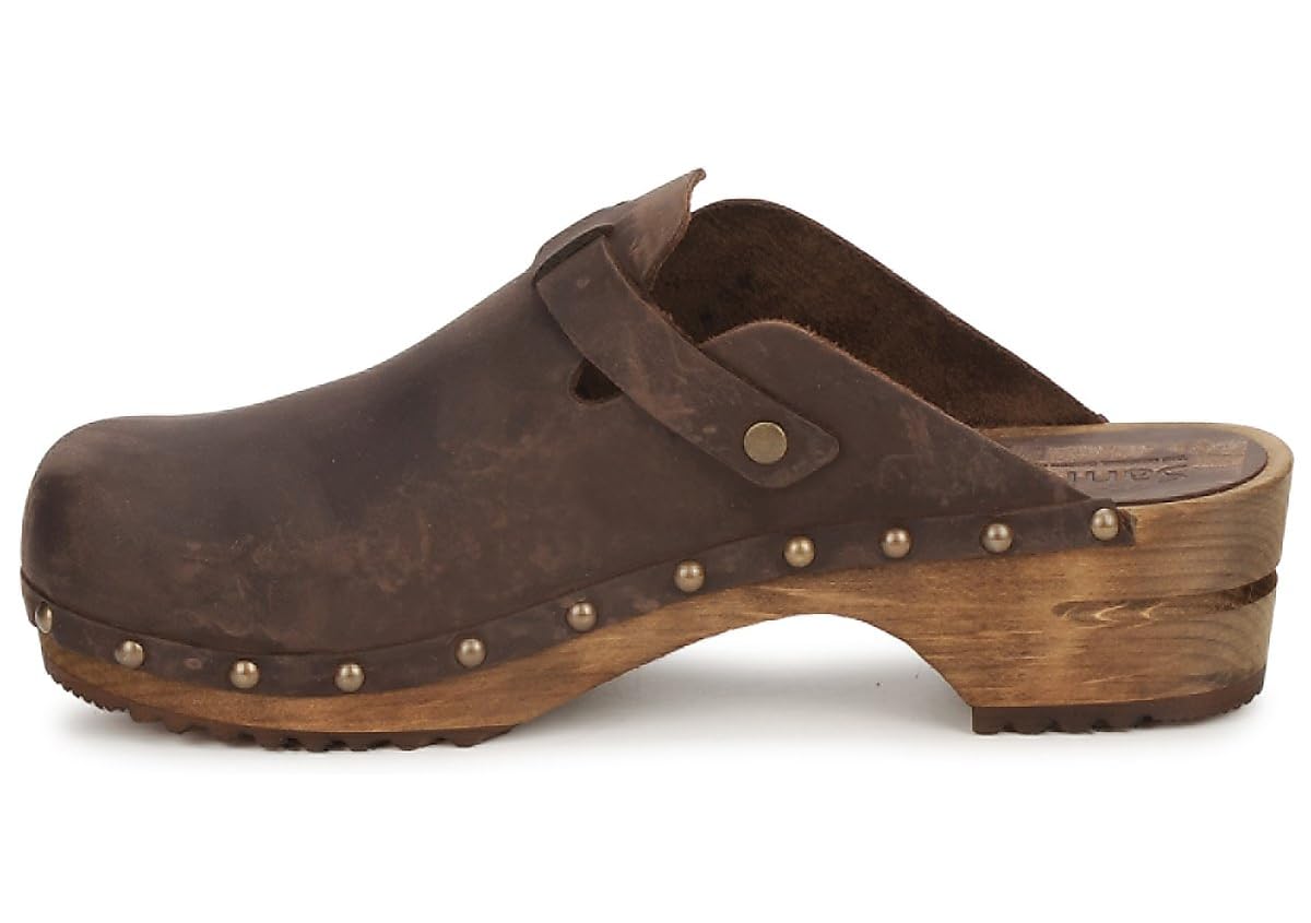 Sanita, Wood-Kristel Open Oil Leather, Scarpe Sandali Zoccoli Medici Moda Casual Fashion Medical Clogs