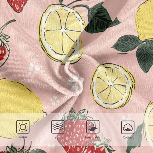 Wusikd Strawberries Lemons Girls' Underwear Cotton Pink Girls Briefs Soft Toddler Underwear 2T3
