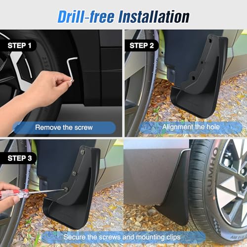 Image of Nilight Mud Flaps Splash Guards for Hyundai Santa Fe 2024 2025 2026 | No Drilling Precision Fit Exterior Accessories Heavy-Duty Splash Guards Protection, Front & Rear Set