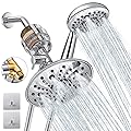 Dual Filtered Shower Head Showerhead with 79" Hose Handheld Sprayer Filter Combo, Luxau Filtration Rain Rainfall, 20 Stage Water Filter for Chlorine Well Hair Dry Skin, Metal Diverter, Chrome (S40)