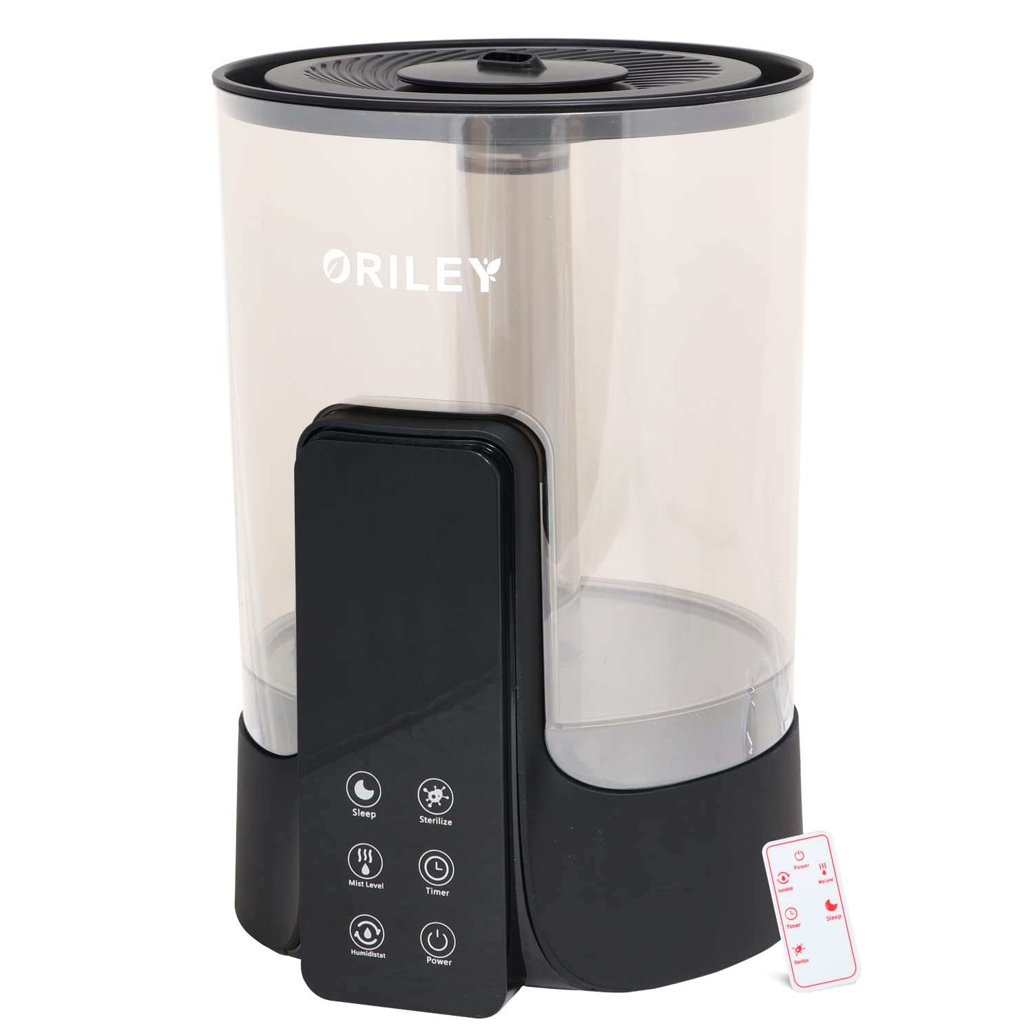 Oriley 2113 Ultrasonic UV Protection Cool Mist Humidifier All Buttons On Unit & Remote Control Improves Air Quality & Humidifies Room in Home or Office (1 Year Warranty, 5.5L, 22W, Transparent Black)