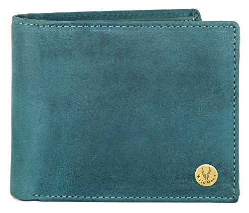 Image of WILDHORN Wildhorn India Blue Hunter Leather Men's RFID Wallet (654695)