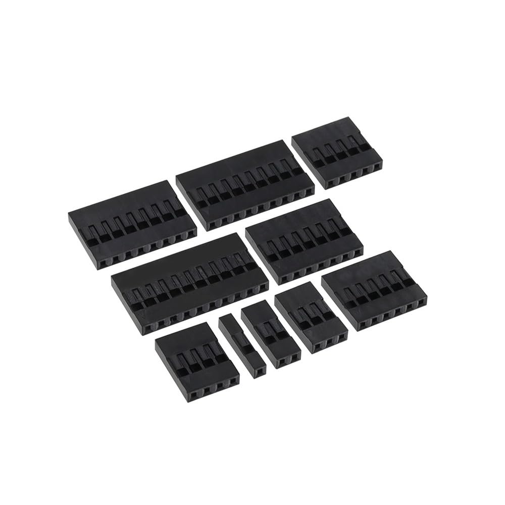 TSIOHKBS Shell Plug 2.54mm Single Row Connector 1P/2P/3P/4P/5P/6P/7P/8P/9P/10P (10PCS,Black)