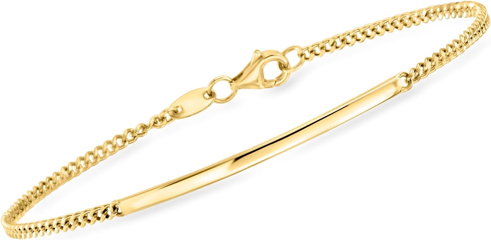 Ross-Simons 10kt Yellow Gold Curb-Link Bar Bracelet