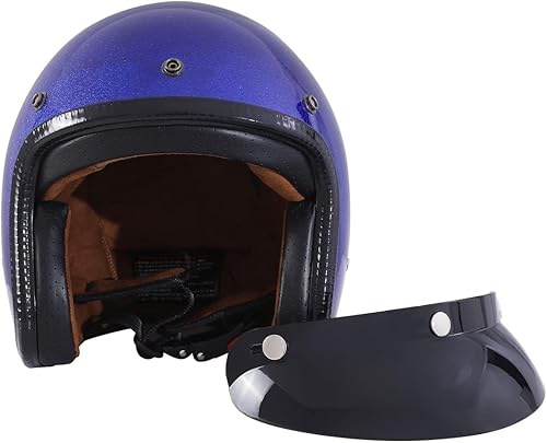 Miniatura 6 de Harssidanzar Casco de motocicleta retro 34, estilo vintage, para hombres y mujeres, aprobado por DOT, CU601