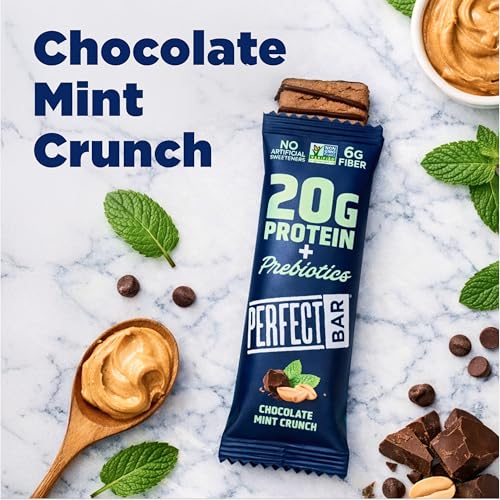 Perfect Bar Protein + Prebiotics Chocolate Mint Protein Bar, 20g Protein, Grass-Fed Whey, 6g Fiber With 3g Prebiotics, Gluten-Free, Non-GMO, 2.4 Ounce Bar, 7 Count - image 8