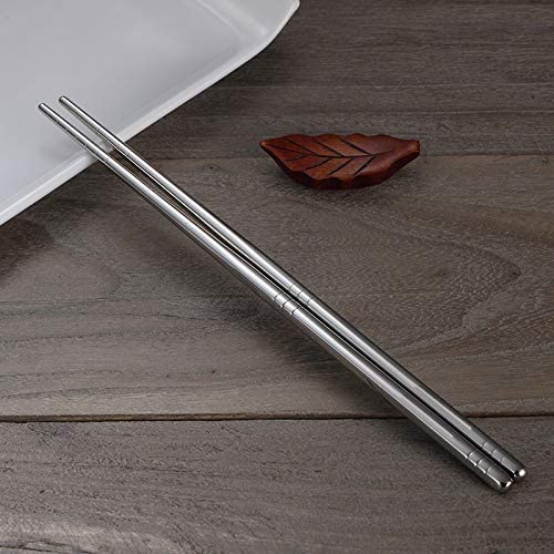 Baguettes, Baguettes Chinoises Chopsticks Reusable 1 Pair of Chopsticks Sushi Food Sticks Non-Slip Stainless Steel Chopsticks Set Reusable Chopsticks Set French Bread,