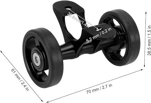 Zunate Easywheel Double Rear Wheels for Brompton Folding Bike, Bike Mudguard Extension Roller Assembly, Aluminum Alloy