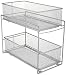 ORG 2-Tier Mesh Steel Mesh Double Sliding Cabinet Basket in Silver