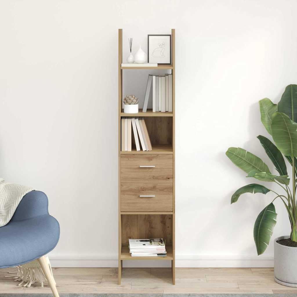 Generisch Bücherregal Artisan-Eiche 40 x 35 x 180 cm Holzwerkstoff,Möbel,Regalsysteme,Bücherregale Bücherschränke-875440