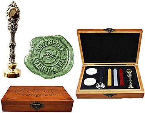 MNYR Retro Santa Claus Northpole - Sello de cera oficial para adorno, invitación de boda, sobre de regalo, paquete de vino, cuchara de sellado, cera