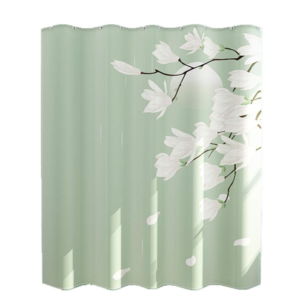 Rideau de douche imperméable vert 180x180 cm en tissu épais