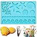 Fondant Prägematten,Meeresthema Geprägtes Kunststoff Glasurformen Set,(Blau)für Kuchen 3D Dekor