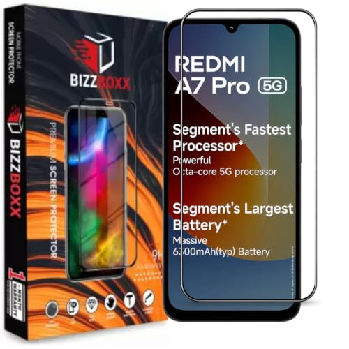 Image of Edge to Edge Tempered Glass For REDMI A7 Pro Screen Protector Guard - HD Clarity, Anti-Fingerprint Screen Guard (REDMI A7 Pro - 6.9 Inch) With Installation Kit - Pack of 1
