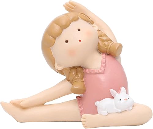 Figuras de postura de yoga, encantadora estatua de conejo, escultura, figura de postura de yoga para decoración de regalos de oficina en casa,