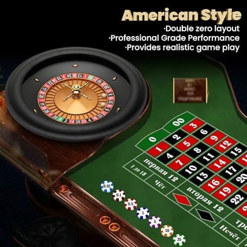 Luxurious Roulette Wheel, 18 inches ABS Casino Grade Roulette Game Set with 2 Balls Pills，Roulette wheel can be very quiet and smooth rotation, perfect for night family games and professional use - Thumbnail 6